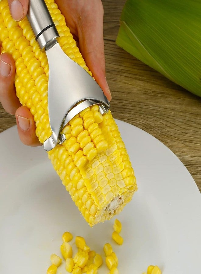 Bhuma Stainless Steel Corn Peeler with Ergonomic Ultra Sharp Blades for Effortless Kernel Removal | Stripper Corn Remover Cutter Peeler - Image 3